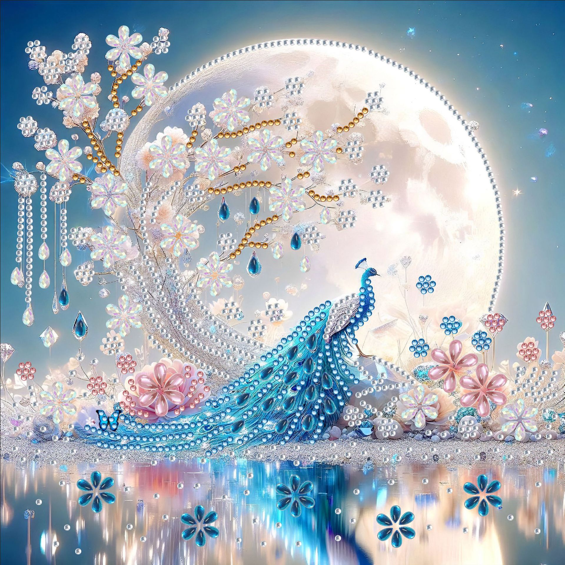 Pintura de Diamantes 5D con Forma Irregular de Princesa de Fantasía, Pintura de Diamantes DIY, Pintura de Diamantes con Puntos de Cristal, 30×30