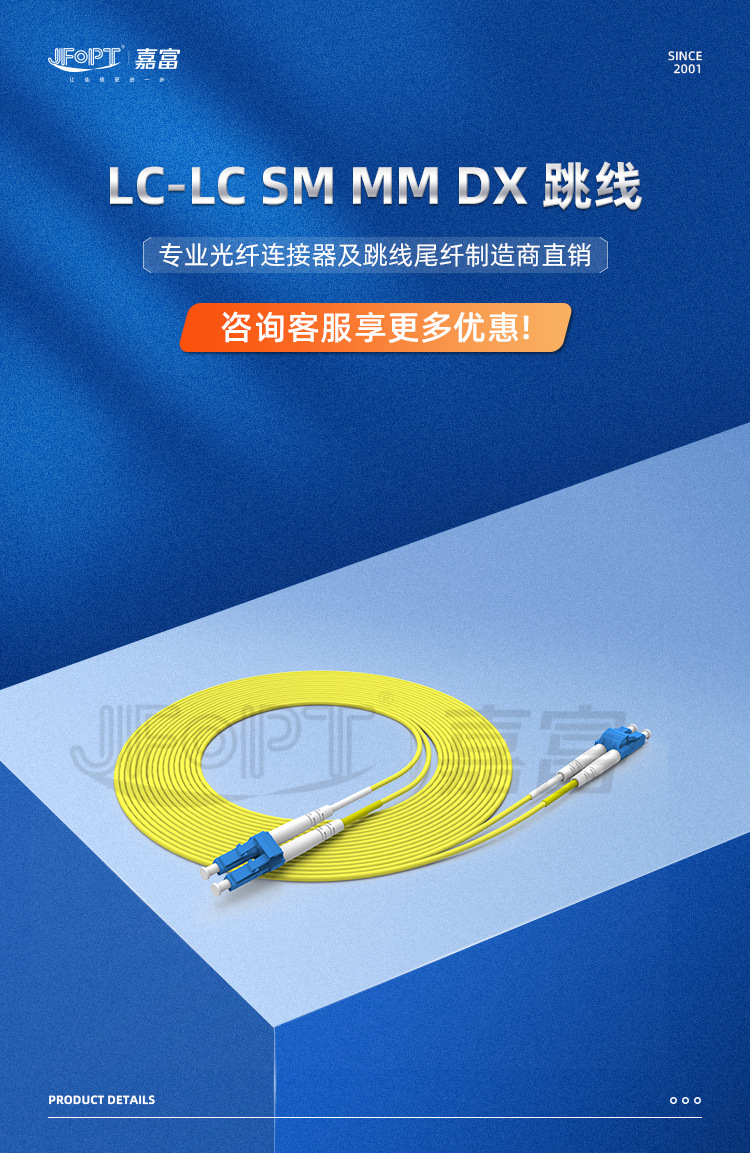 LC-LC单模多模双芯光纤跳线