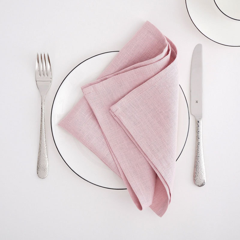 Ropa de lluvia francesa ins Lino puro servilleta paño de la boca hogar cuadrado llanura de gama alta Toalla de té japonés mantel al por mayor