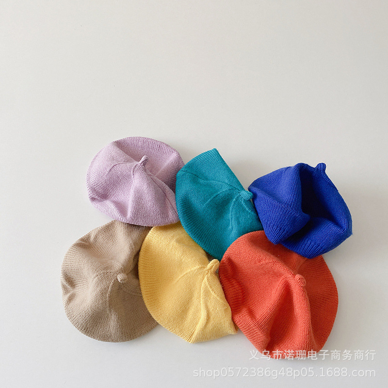 Children's knitted berets Han Fan color male and female baby girl…