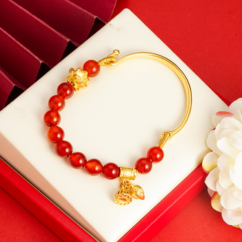 Vietnam arena oro chino patrón pulsera mujeres Luz de lujo estilo nacional elegante pulsera rica todo fósforo joyería exquisita venta al por mayor