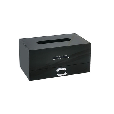 亚克力多功能带抽屉桌面纸巾盒创简约意轻奢现代家用梳妆台抽纸盒