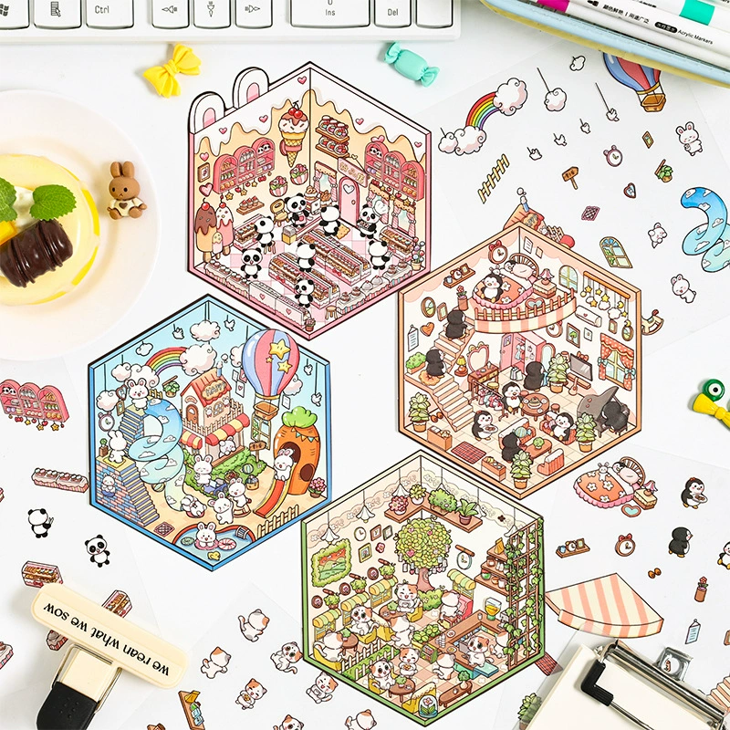 Юэ Чжэнь мечта хижина сцена наклейка 3d пейзажная наклейка трансграничная 3d стерео наклейка diy ручная наклейка