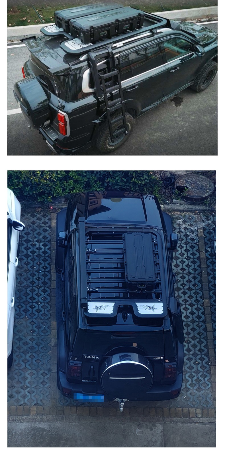 SUV roof platform car luggage rack, expandable folding ladder, backpack, tent, canopy, luggage box, off-road modification