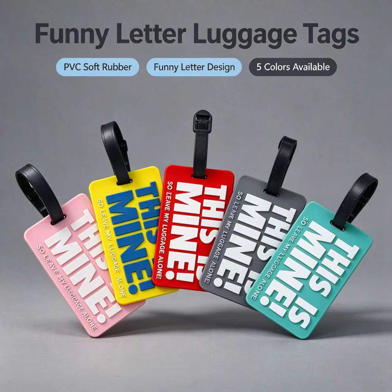 New Soft Pvc Luggage Tag Anti-Lost Writing-On Logistics Identification Boarding Pass Suitcase Black Strap
