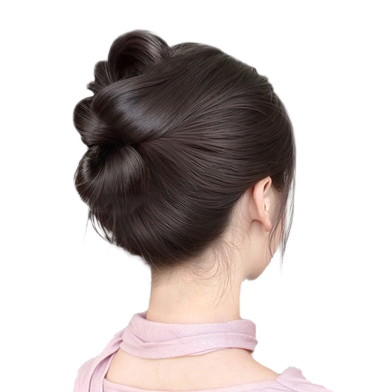 Peluca de cabeza de bola, clip de agarre perezoso femenino, cabeza de capullo, cabeza plana, bolsa de pelo de disco exclusiva, peluca en la parte posterior de la cabeza, lazo para el cabello