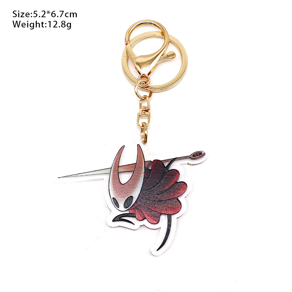 (2개) 국경 간 새로운 중공 기사 중공 기사 아크릴 키 체인 애니메이션 주변 학교 가방 펜던트