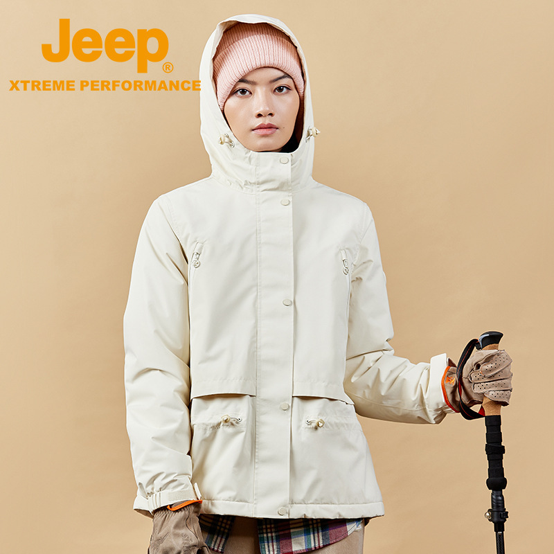 Jeep Jeep Jacket Women's Spring New Warm and Coldproof Clothing Outdoor Waterproof Breathable Mountaineering Jacket