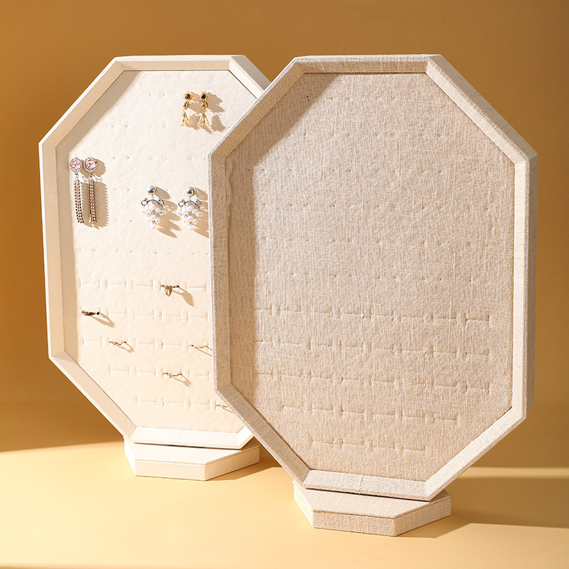 Gabinete de cabina combinado conjunto marco de joyería doble cara pendientes giratorios anillo de joyería pernos de aretes creativos marco multipropósito