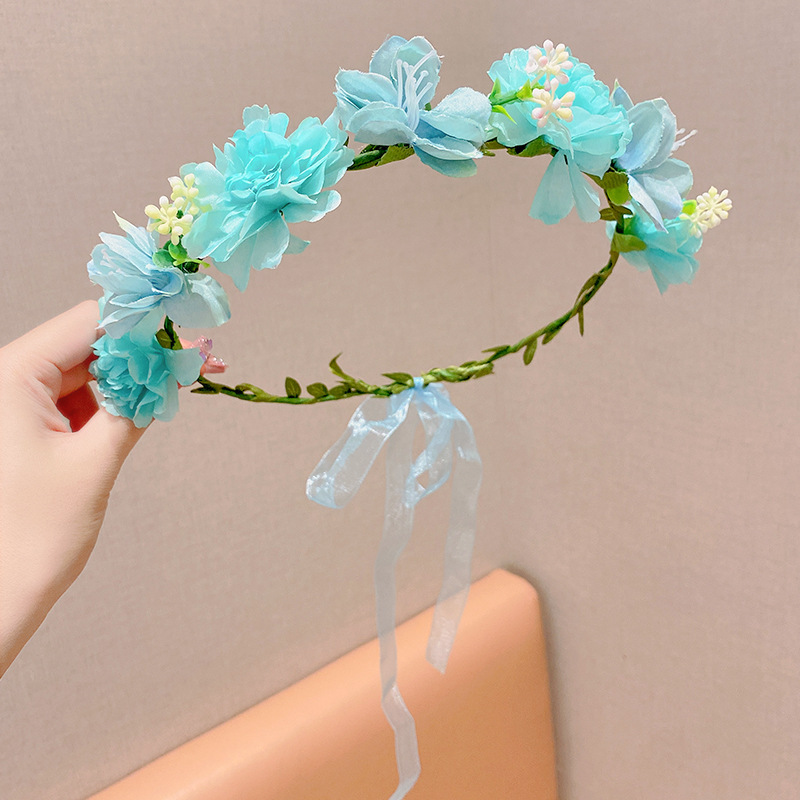 子供の頭飾りの花の子供の美しい花嫁の花輪の手の花の女の子のドレスは花の子供のアクセサリーの王女の頭の花を飾ります。|undefined