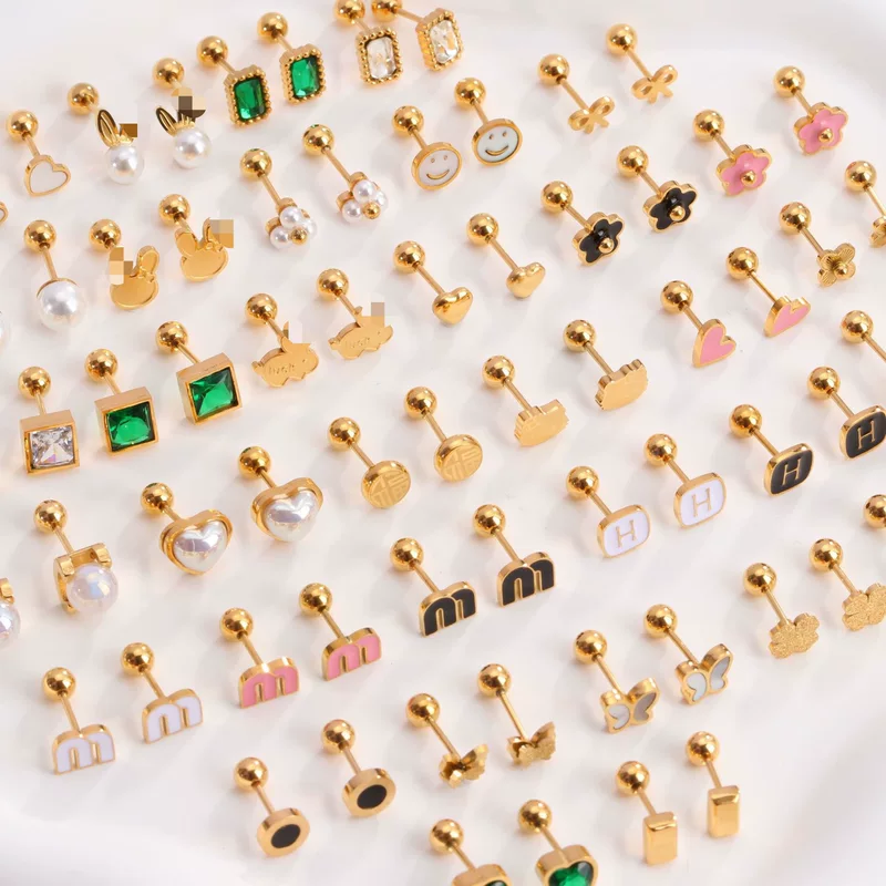 Конструктор из нержавеющей стали для ванны, пирсинг для сна, серьги, интернет-знаменитость, не выцветает