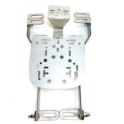 Combination Bracket, Motorcycle Trunk Reinforced – Motorcycle tail - 201-stainless-steel-three-holes-extended-sheet-metal-horizontal-support-21x21-tail-box-plate