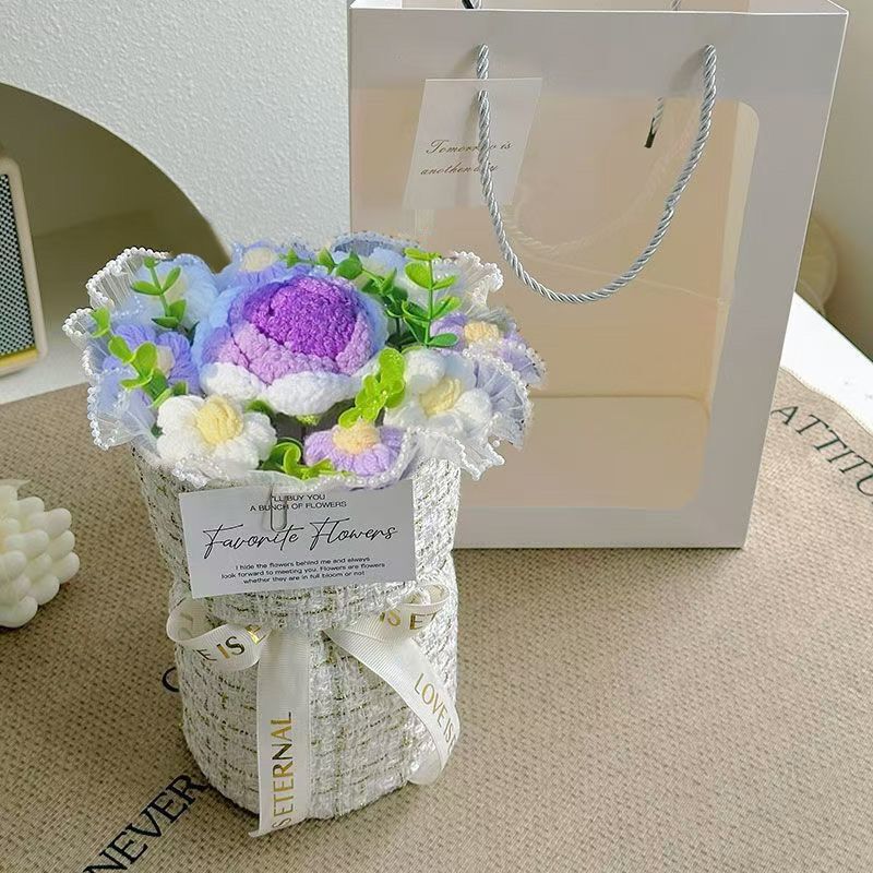 520花束礼物手工毛线针织花束生日礼物送女生520送女友同学|undefined