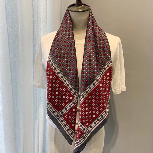  Spring Plain Silk Scarf French Retro Women Simple Versatile Stylish Fashion Elegant Twill Silk Scarf Wholesale