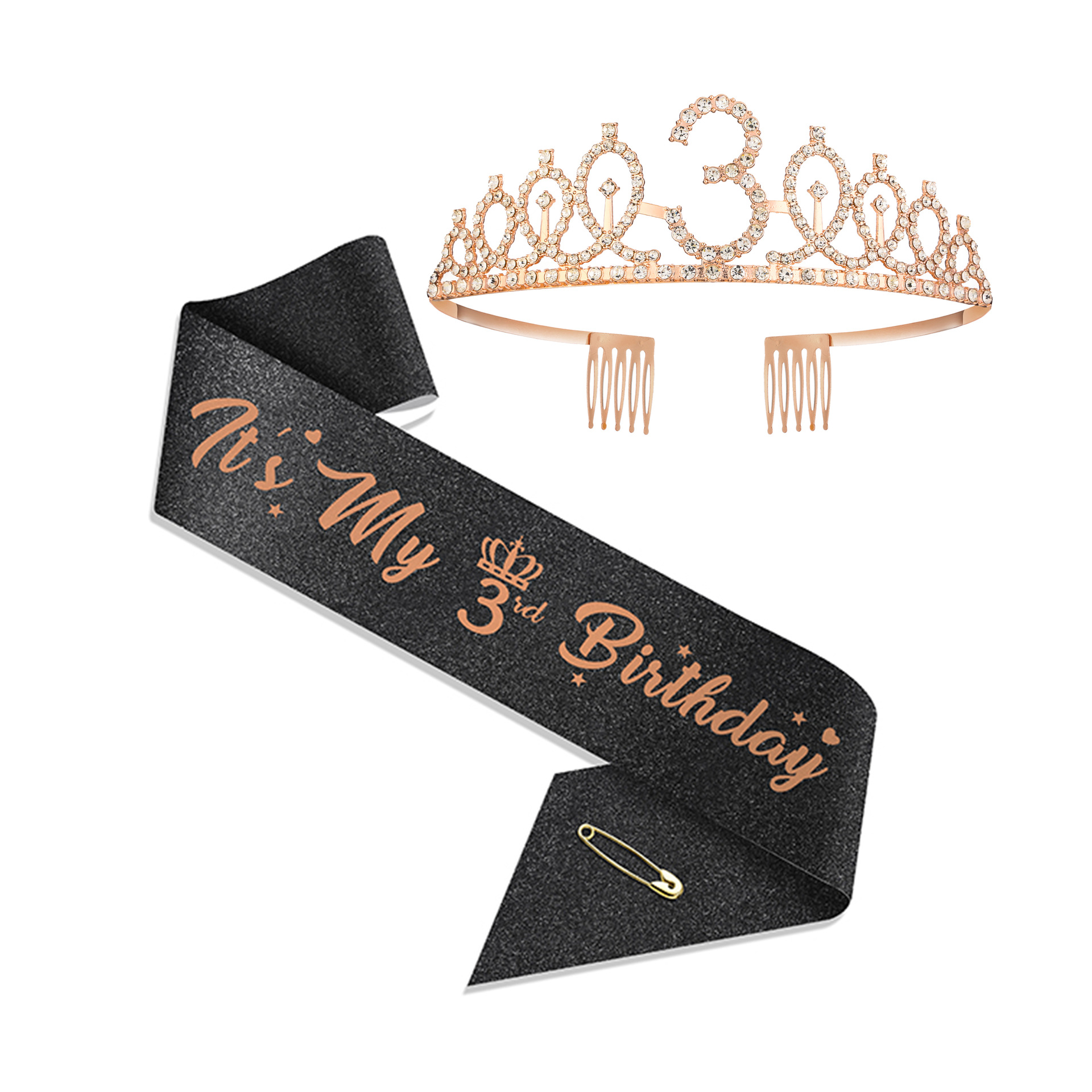 Amazon corona partido suministros correa de hombro los niños oro rosa cebolla en polvo cinturón cumpleaños regalo