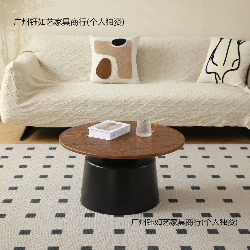 奶油风公寓茶几客厅家用小户型简约网红铁艺圆形马提尼民宿茶几|undefined
