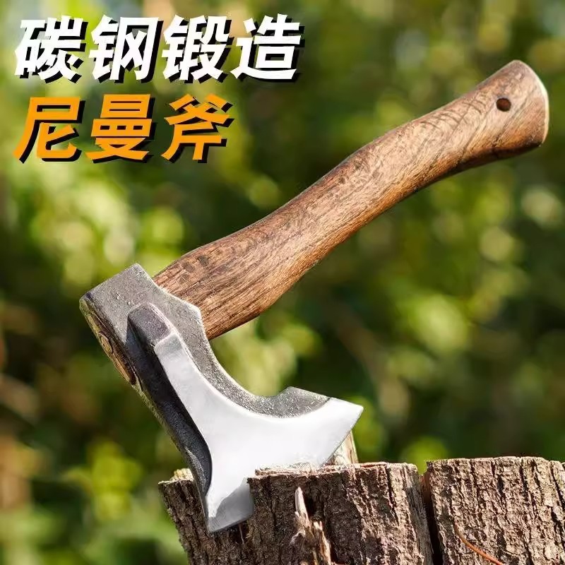 Outdoor long handle axe hand axe chopping wood chopping bone axe forging carpentry axe kaishan niman hand forging axe