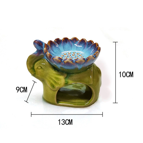 Wholesale L28 Lotus Ice Crackle Elephant Aroma Burner Ceramic Aroma Burner Home Fragrance Tool Aroma Burner
