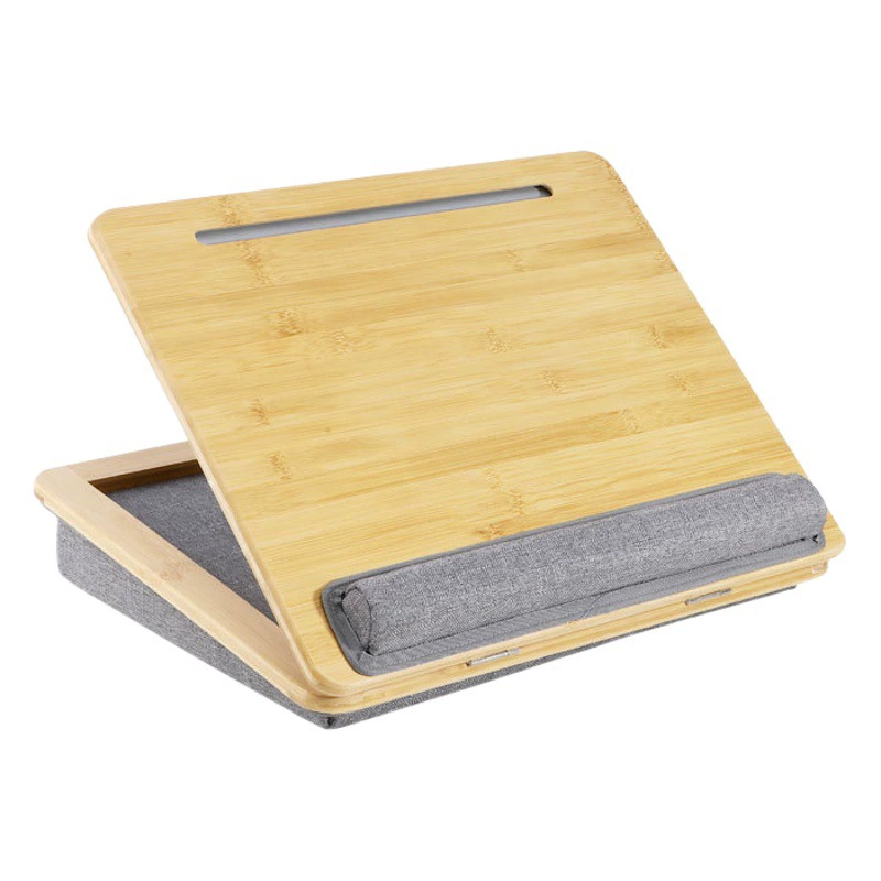 Складной столик Samexi из бамбука для ноутбука, регулируемый по углу наклона, для использования в кровати, на диване или в машине