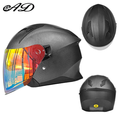 Motorcycle Safety Supplies – Cycling Winter Safety Helmet - carbon-fiber-3k-matte-black-color-coated-mirror-free-high-definition-mirror-m-suitable-for-head-circumference-56-57