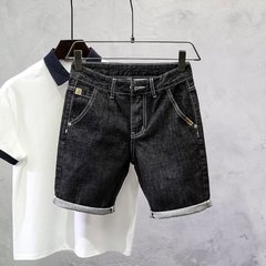 香港風の波のブランドのデニムのショートパンツのメンズの弾力性は身を修めます。