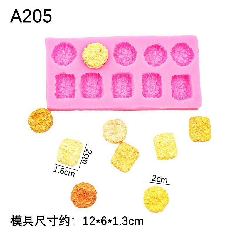 Una variedad de simulación biscuit caramelo postre donut mini fideos instantáneos molde silicona creativo hornear Decoración