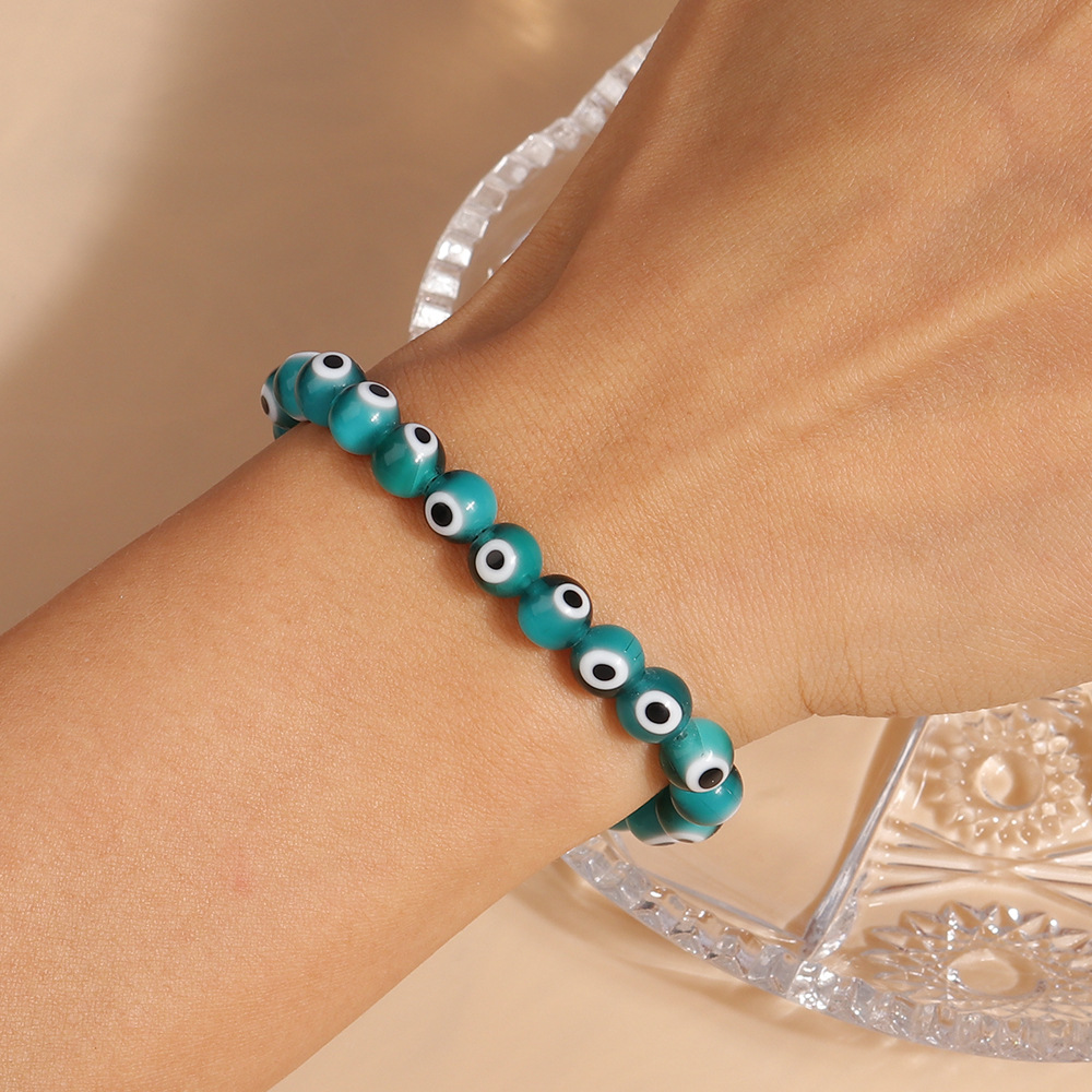 16g Weight Stretch Adjustable Clasp Closure Type Bracelets Classification Resin Chain Material Beaded Chain Chain Type 1 Piece Quantity Holiday, Daily Occasion Resin Material Eye Pattern All Seasons Season Women's Gender Vintage Style Style Vintage Style Eye Resin Beaded Chain Stretch Adjustable Beaded Bracelets Wholesale 15