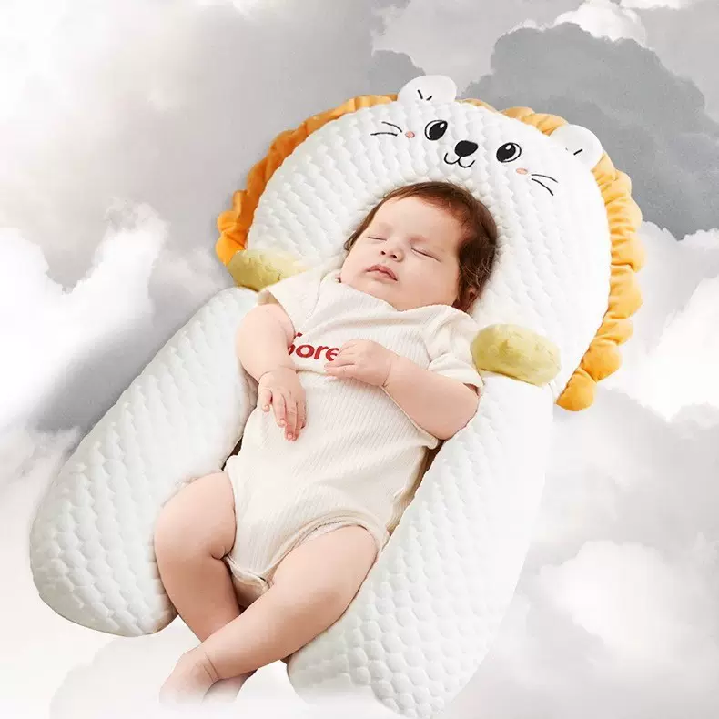 定型枕头婴儿0到6个月宝宝夏季透气定型枕安抚睡觉神器抗菌枕芯