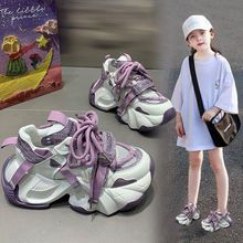 运动鞋2025新款春秋鞋子批发透气耐磨网面中大童女孩百搭老爹潮鞋