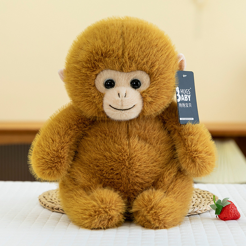 Peluche de Mono Dorado, Almohada de Mono para Dormir para Niños, Mono Pequeño de Zoológico, Accesorios de Actividades, Muñeco al por Mayor