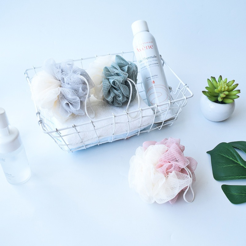 Bola de baño grande de dos colores Bola de baño de flores de baño frotar la espalda Flor de baño de color a juego en casa Bola de baño al por mayor