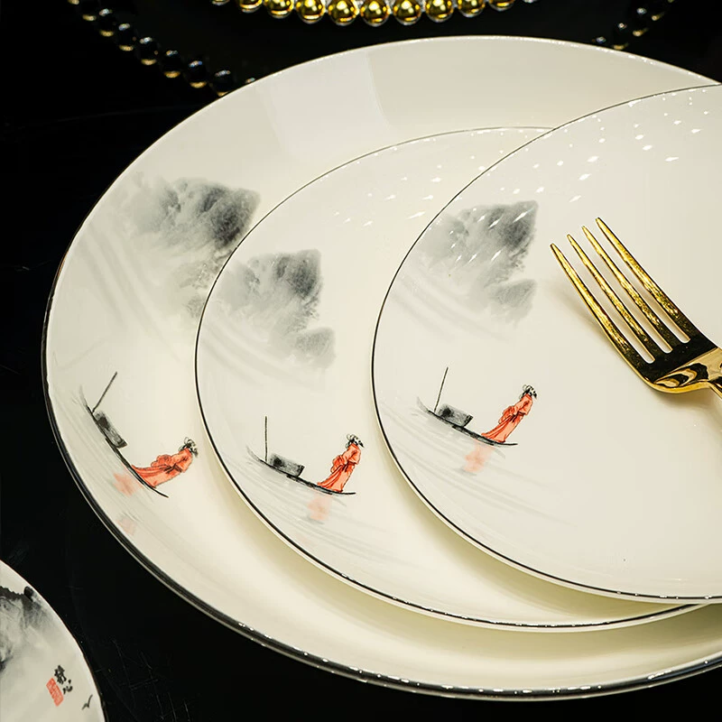 Tableware, gift box, ceramic set for home use, Chinese style