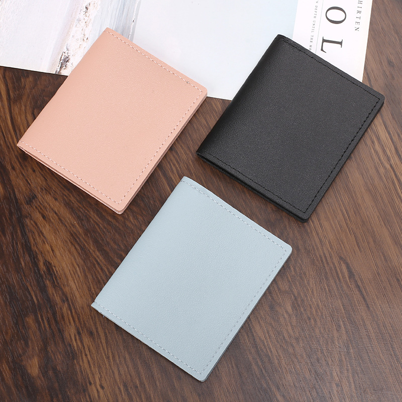 Titular de la tarjeta de las mujeres ultrafino pequeño banco titular de la tarjeta de identificación Licencia de Conducir pequeña billetera simple delgada anti-desmagnetizante titular de la tarjeta