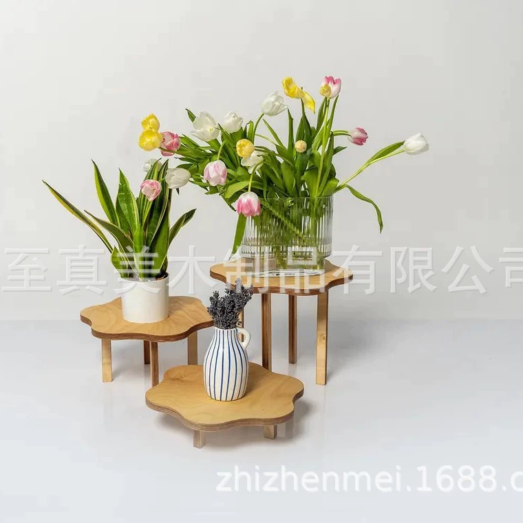 Деревянные растительные кронштейны Крытый открытый деревянный табурет дисплей держатель круглый вертикальный подставка для цветочных горшков небольшой цветочный горшок основание