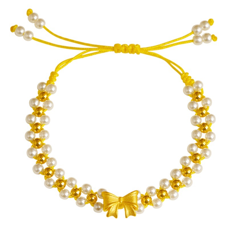 Escapar princesa arco cuerda cadena ajustable pulsera de mujer joya sintética tejida a mano dulce todo partido exquisito