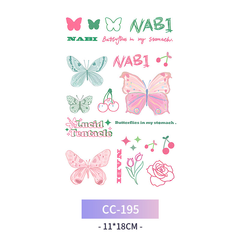 Transfronterizo en stock al por mayor de halloween colorido mariposa tatuaje pegatinas simulación sangrienta cicatriz pegatinas divertidas pegatinas impermeables