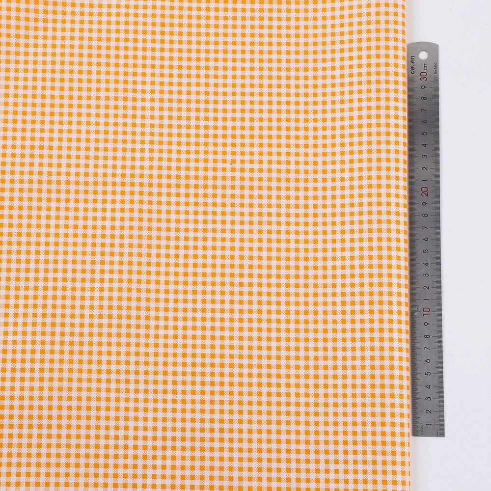 Gingham polyester fabric, small check, flat-grain, multipurpose for clothing & crafts