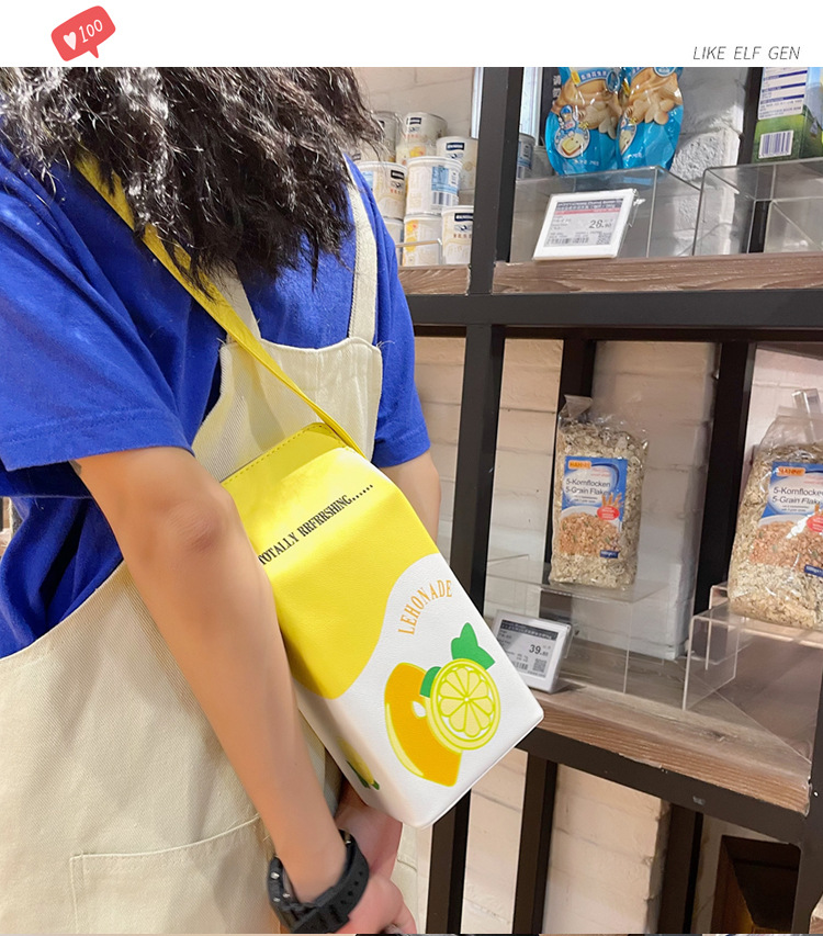 Small Pu Leather Fruit Square Buckle Crossbody Bag display picture 8