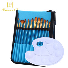 Cross-border art painting 13-piece brush set with canvas painting bag color palette acrylic painting fan-shaped brush