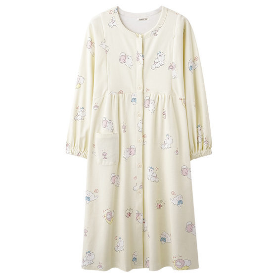 Yuezi Skirt Pregnant Women's Expected Skirt Spring and Summer New Pure Cotton Nightdress Female Pregnant Women's Prenatal and Postpartum Breastfeeding Skirt