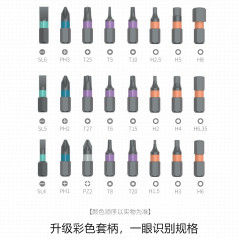 24合一棘轮螺丝刀套装25mm批头十字一字六角梅花米字异型电动起子
