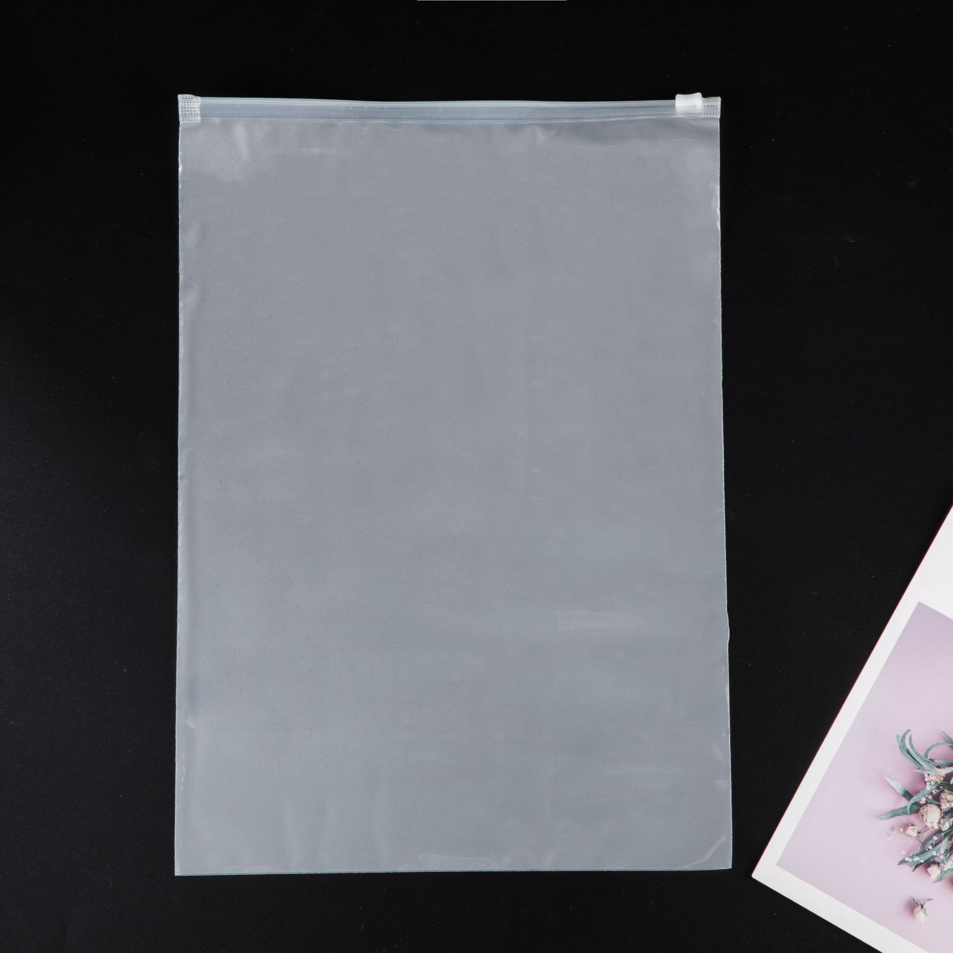 En stock al por mayor ropa cremallera bolsa calcetines PE plástico transparente Ziplock bolsa engrosada Eva esmerilado ropa bolsa de embalaje