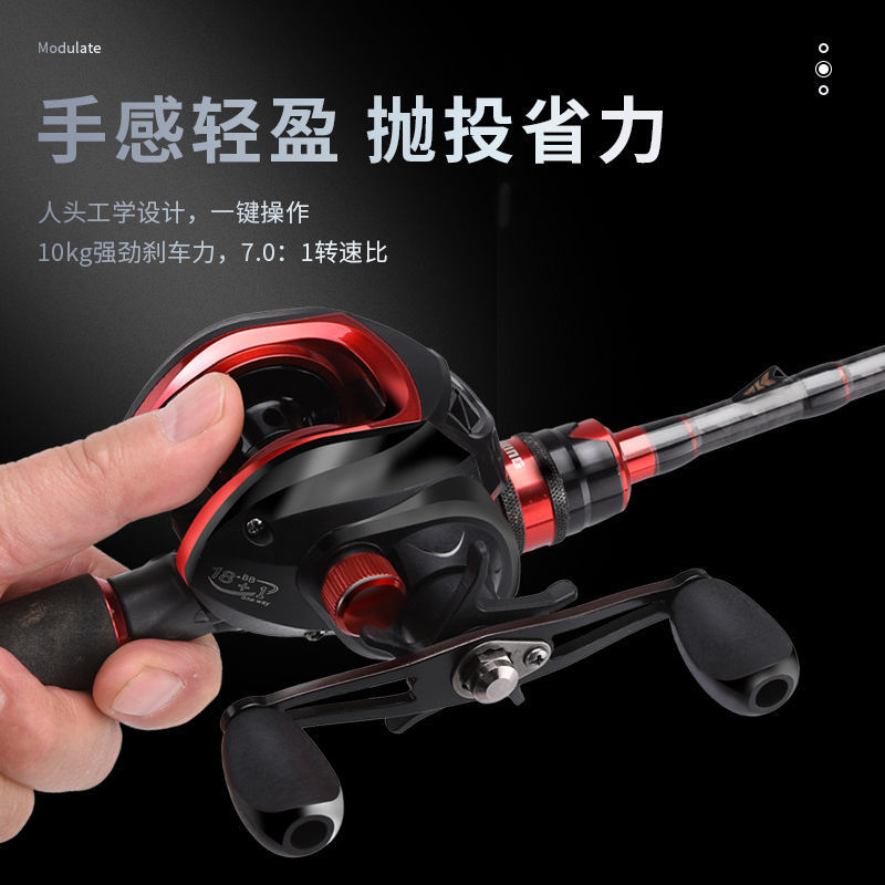 Rueda de goteo de agua de carretera de lanzamiento de gran distancia freno magnético para golpear agujeros negros para buque de pesca especial antifritura de alambre rueda de micro-materiales rueda de línea de pesca de caña