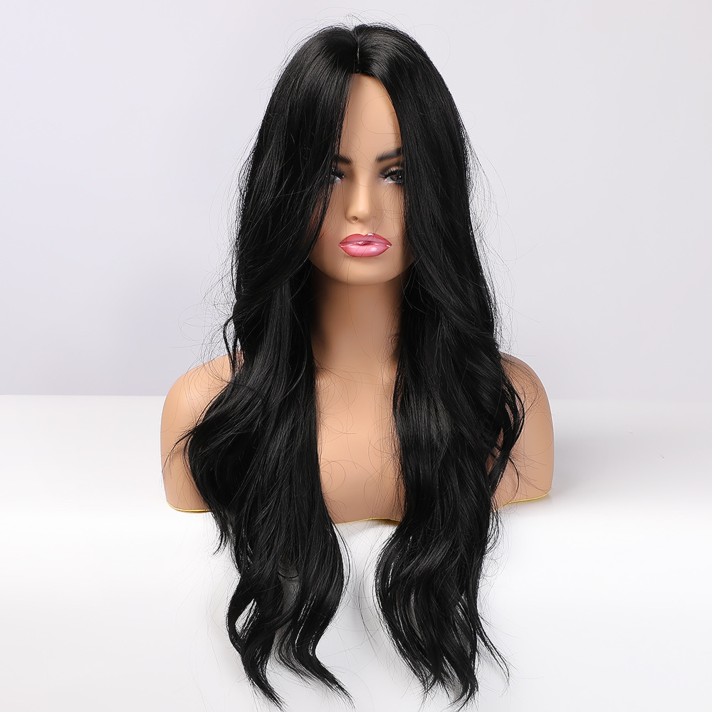 Women's Fashion Street High Temperature Wire Centre Parting Side Fringe Long Curly Hair Wigs display picture 2