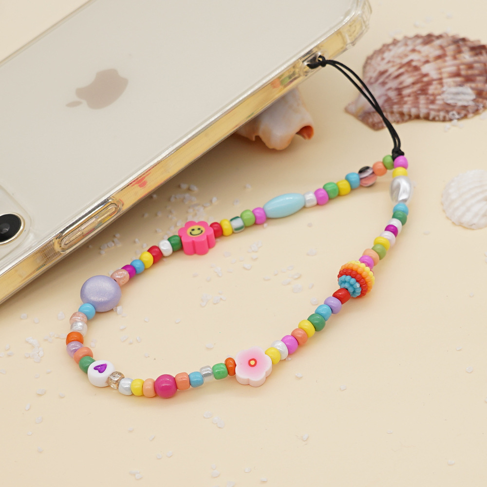 Wholesale Accessories Bohemian Mixed Color Beads Acrylic Mobile Phone Strap Nihaojewelry display picture 5