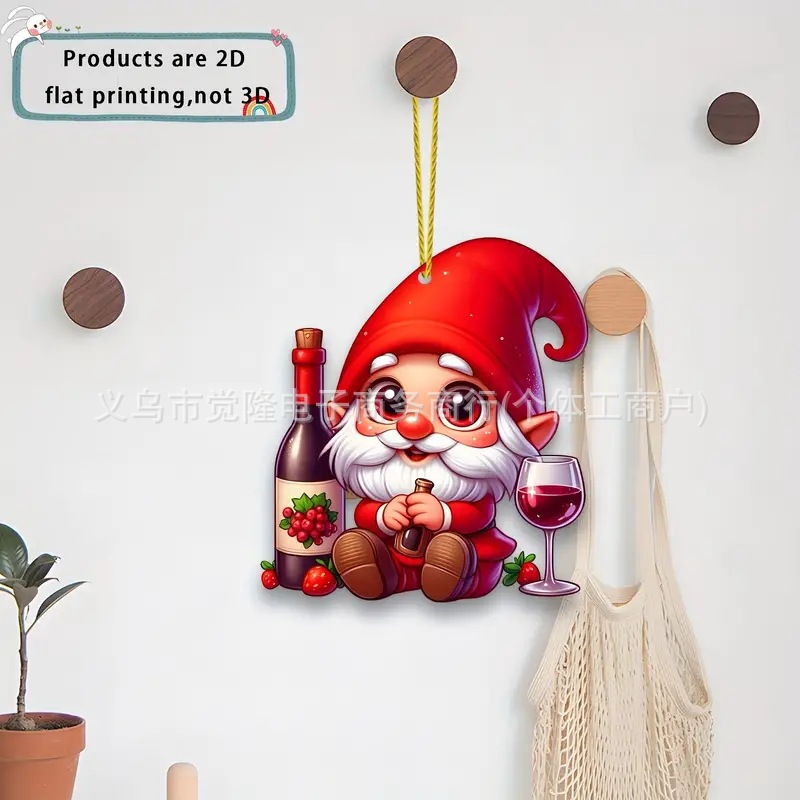 Navidad nuevo colgante acrílico 2D plano transfronterizo coche retrovisor colgante decoración de fiesta