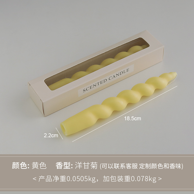 Velas de perfume espirales de barra larga vela de banana regalo de nicho atmósfera de estilo creativo de barra de cera