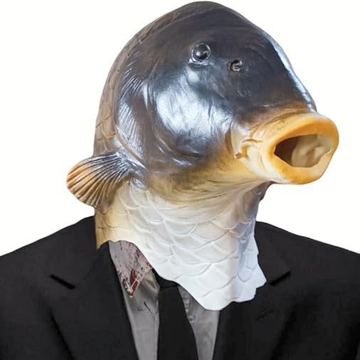 Divertido animal arenque tocado máscara mascarada transmisión en vivo divertido tocado de látex espectáculo de fiesta de Halloween