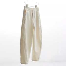 今年流行薄款白色阔腿裤女2024韩版小众设计感高腰无腰头香蕉裤