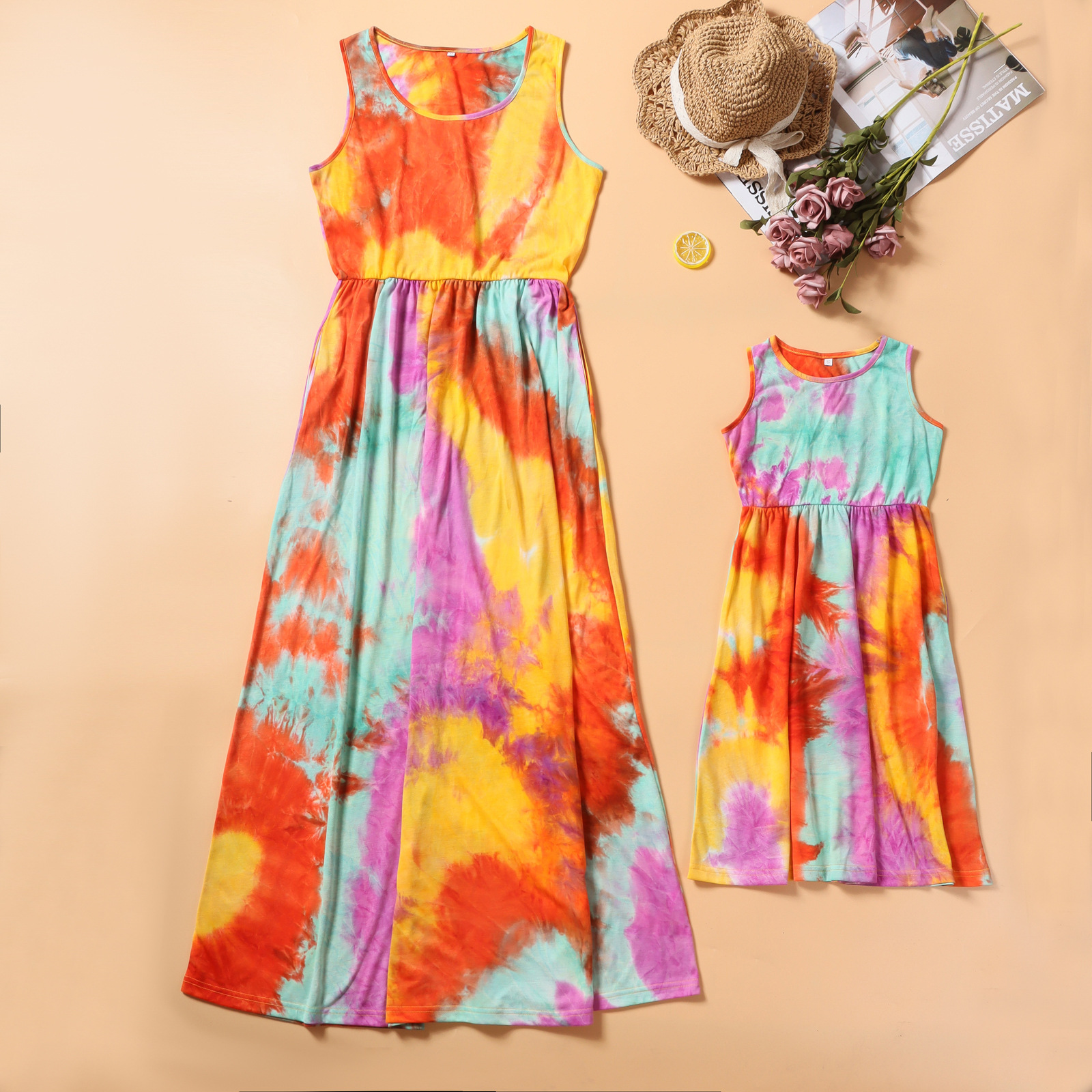 Fashion Printing Polyester Skirt Sets Midi Dress Family Matching Outfits display picture 2